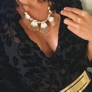 Boho Chick necklace | Gold and white faux leather